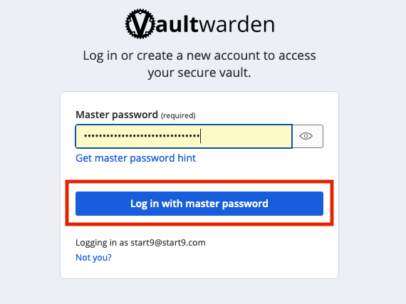 vaultwarden-login-password