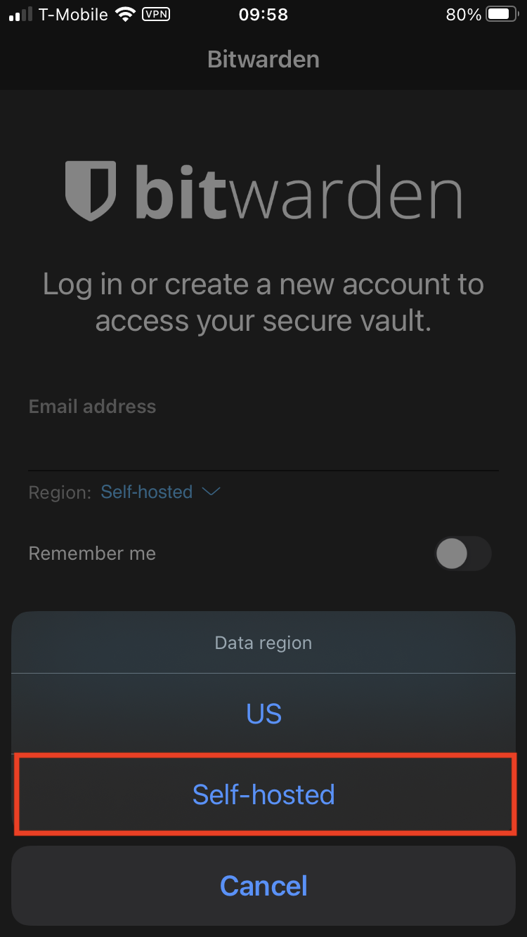 vaultwarden-iOS-self-hosted-screen