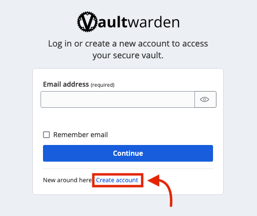 vaultwarden-create-account